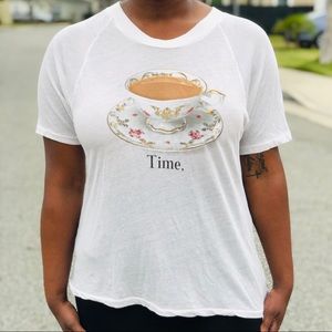 WILDFOX Spill It Tea Time Short Sleeve Tee Shirt S